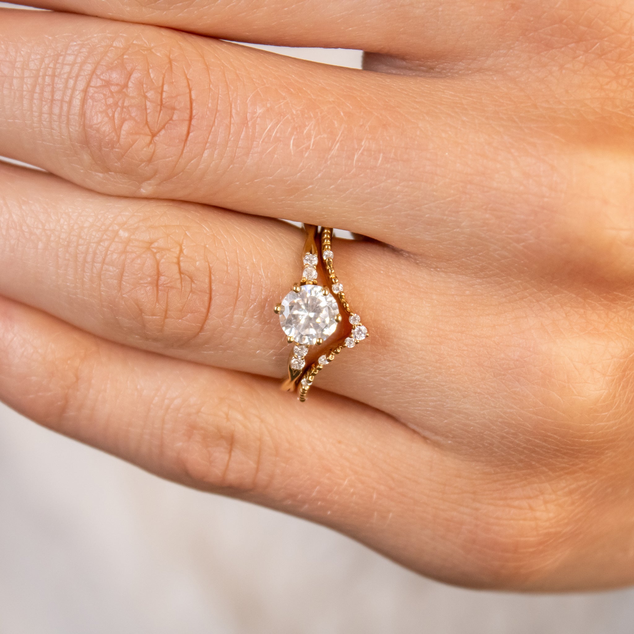The Liana Delicate Diamond Twist Engagement Ring
