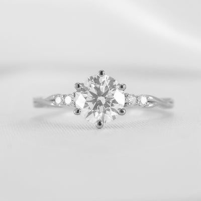 Shown in 1.0 Carat Diamond* The Liana Delicate Twist Engagement Ring | Lisa Robin#color_platinum