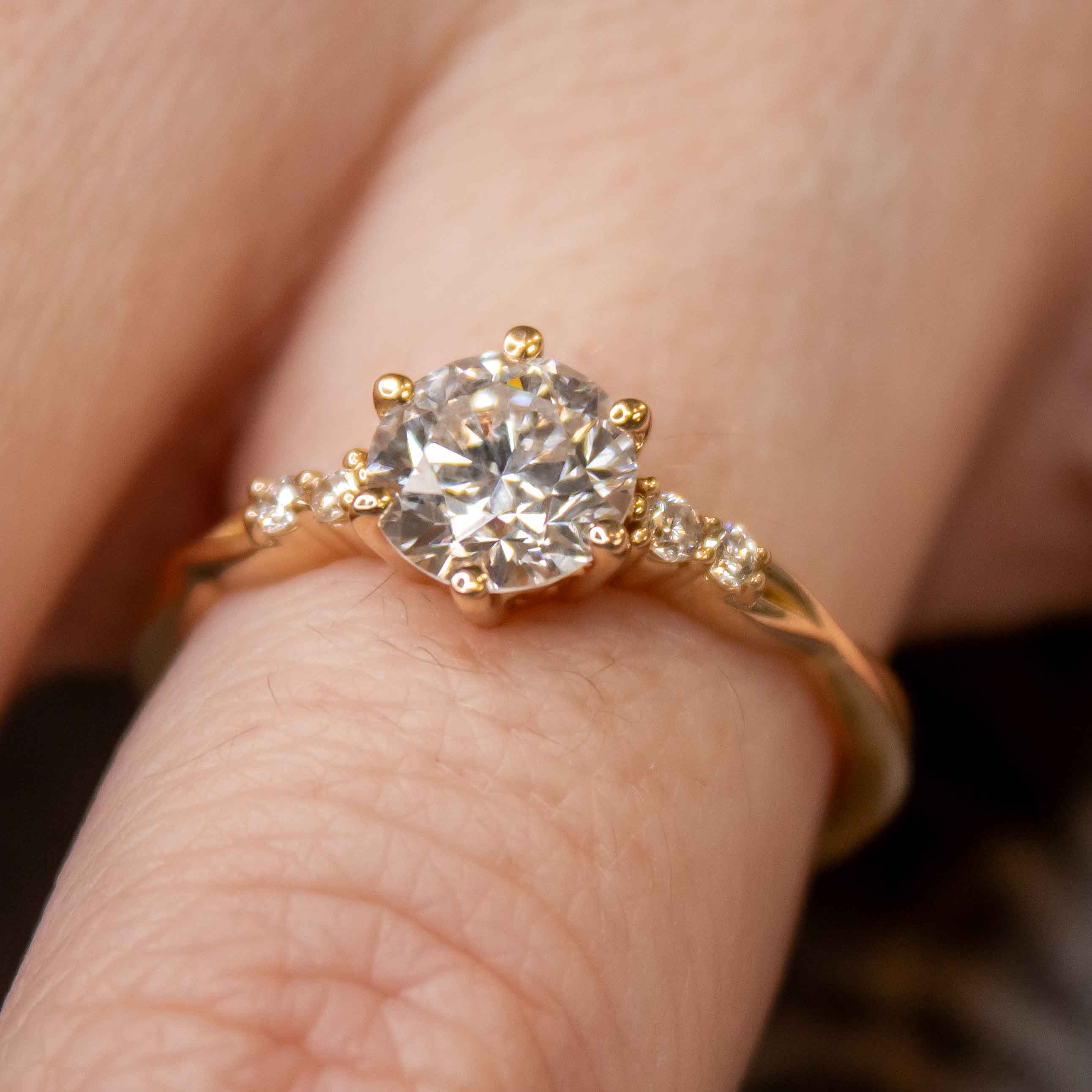 The Liana Delicate Twist Engagement Ring | Lisa Robin#color_14k-yellow-gold