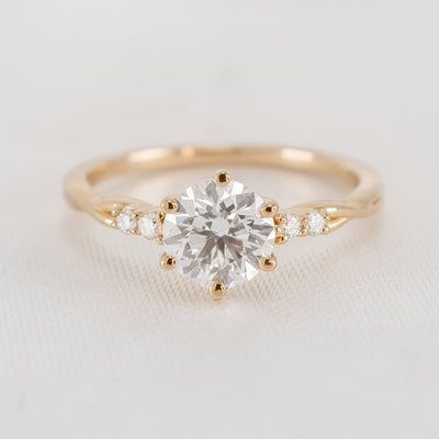 Shown in 1.0 Carat Diamond* The Liana Delicate Twist Engagement Ring | Lisa Robin#color_14k-yellow-gold