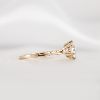Shown in 1.0 Carat Diamond* The Liana Delicate Twist Engagement Ring | Lisa Robin#color_14k-yellow-gold