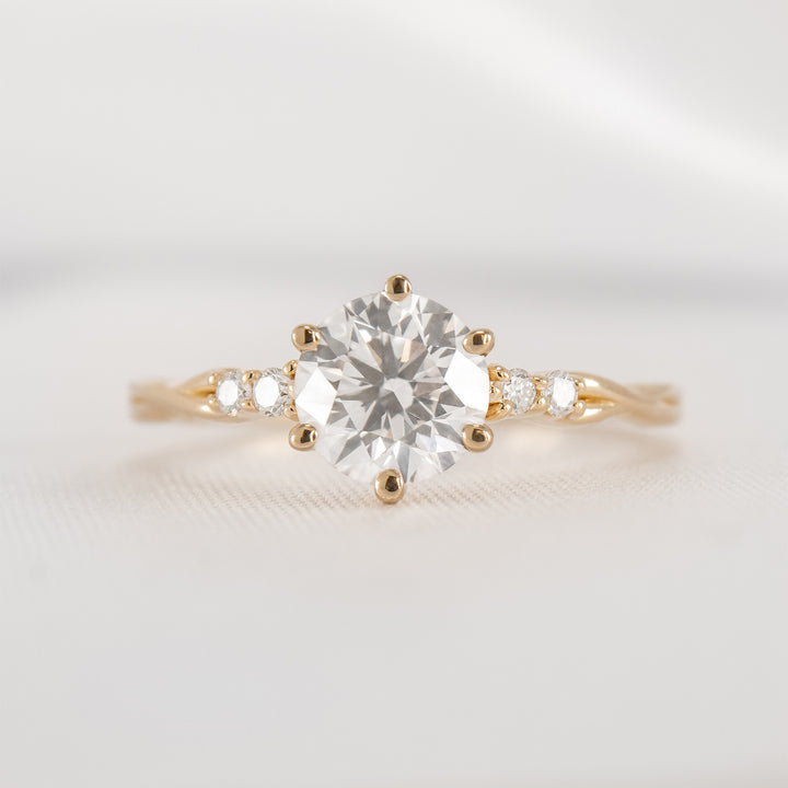 The Liana Delicate Diamond Twist Engagement Ring | Lisa Robin