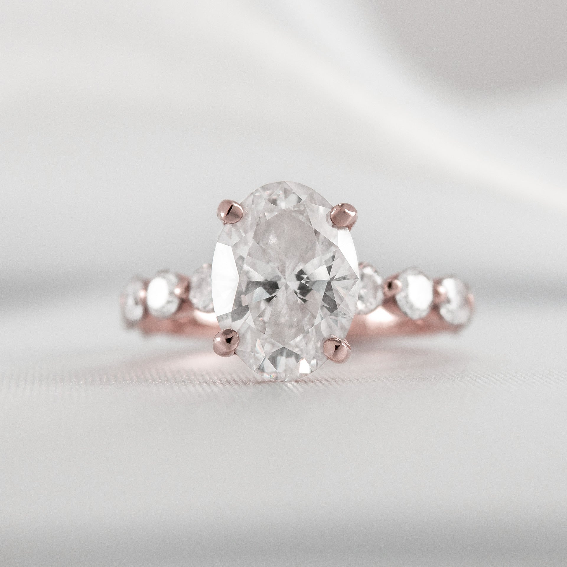 Shown in 3.0 Carat * The Robin Diamond Engagement Ring | Lisa Robin#color_14k-rose-gold