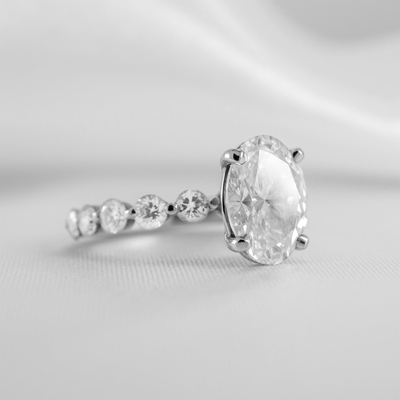 Shown in 3.0 Carat * The Robin Diamond Engagement Ring | Lisa Robin#color_14k-white-gold