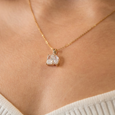 Shown in 2.5 cttw * The Lyric Toi et Moi Princess and the Pear Necklace | Lisa Robin#color_14k-yellow-gold