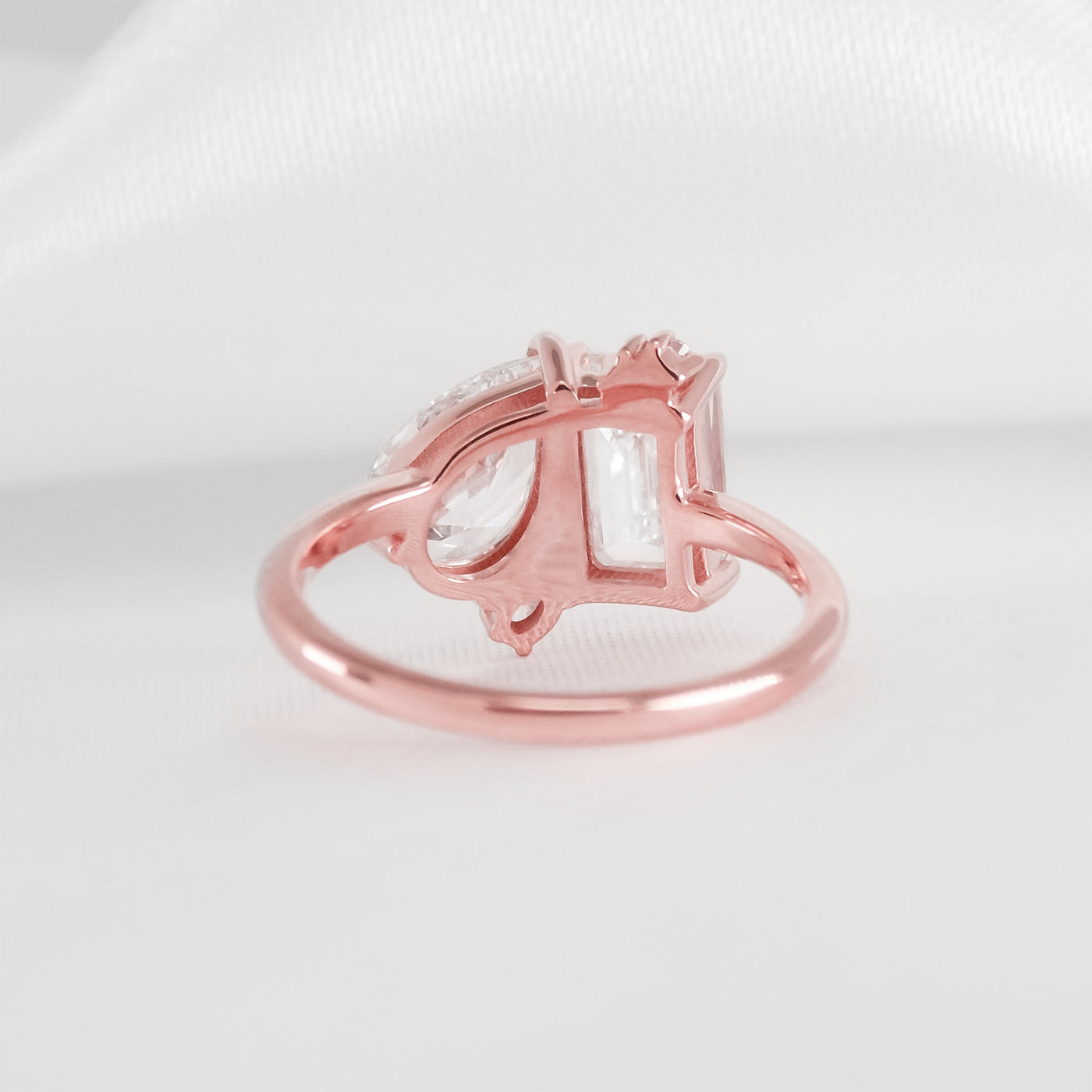 2.0 Carat Emerald Cut with 1.5 Carat Pear * The Lyric Toi et Moi | Lisa Robin#color_14k-rose-gold