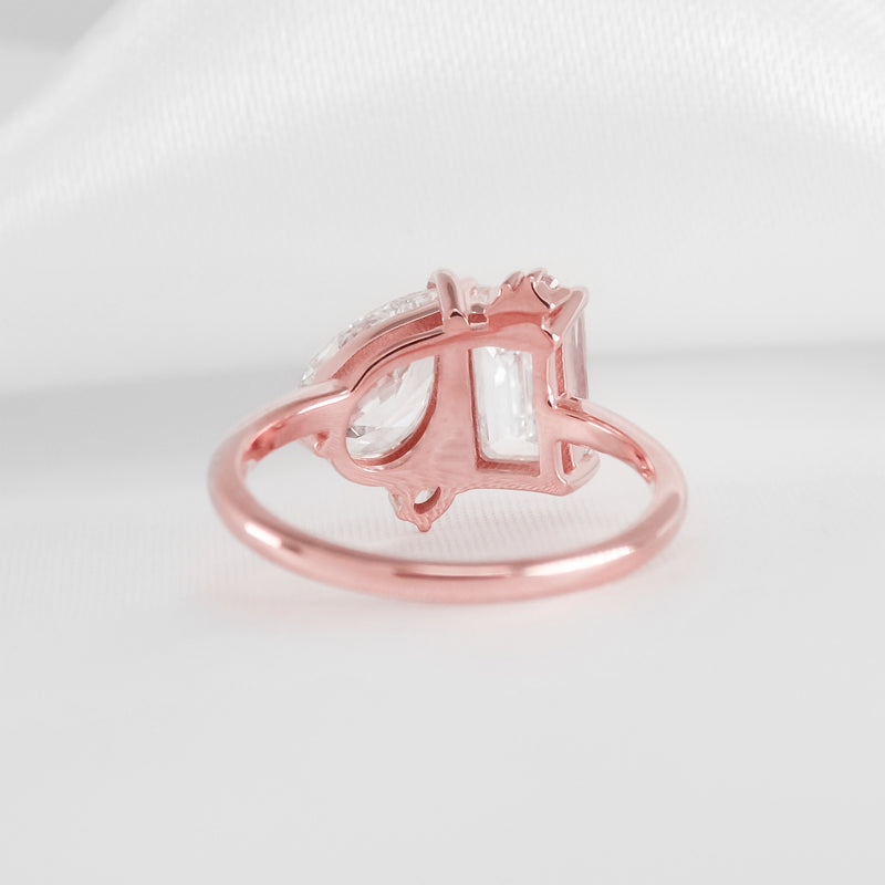 2.0 Carat Emerald Cut with 1.5 Carat Pear * The Lyric Toi et Moi | Lisa Robin