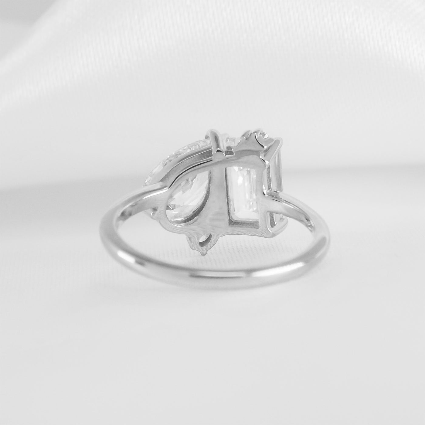 2.0 Carat Emerald Cut with 1.5 Carat Pear * The Lyric Toi et Moi | Lisa Robin#color_14k-white-gold