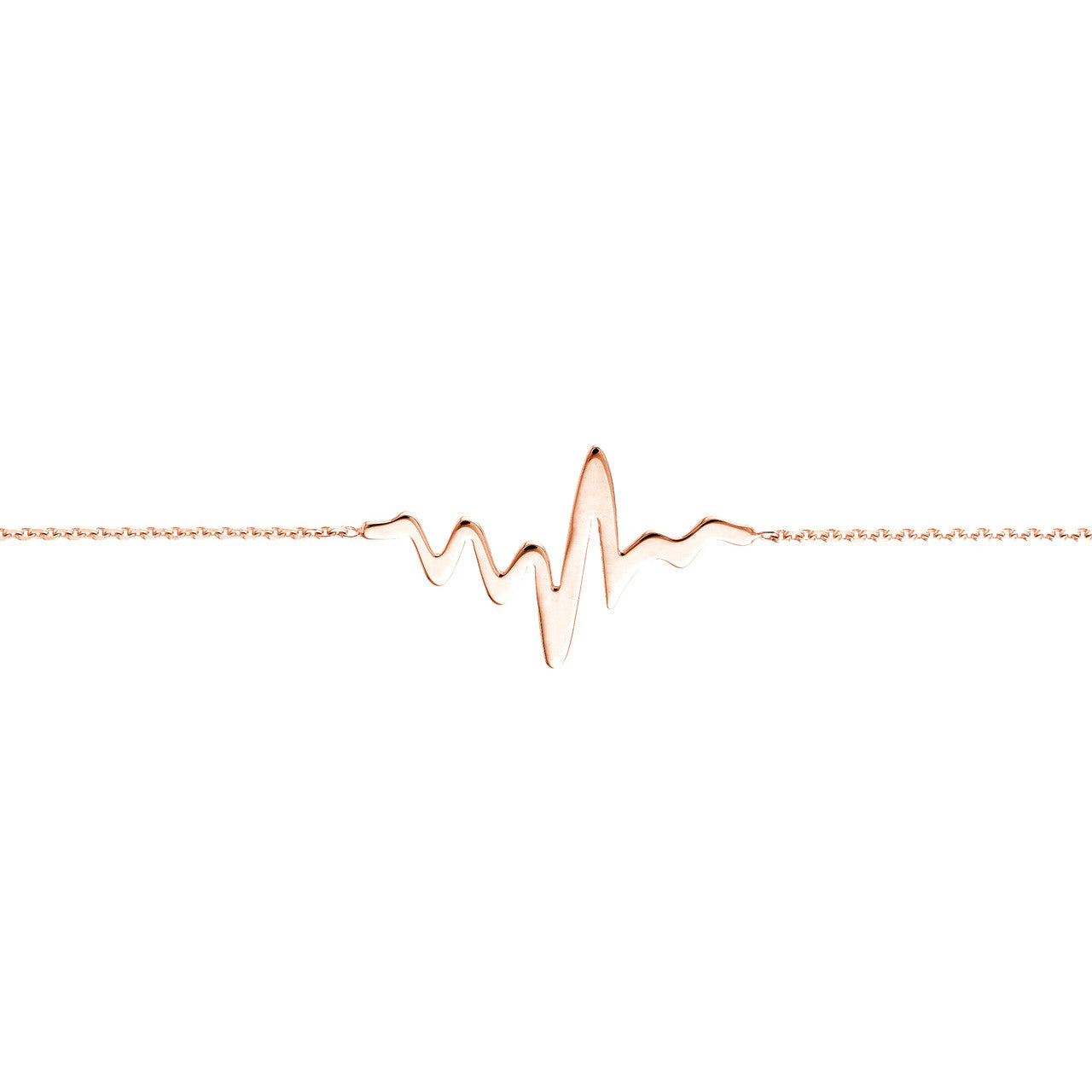 14K Gold Heartbeat ECG Bracelet | Lisa Robin#color_14k-rose-gold