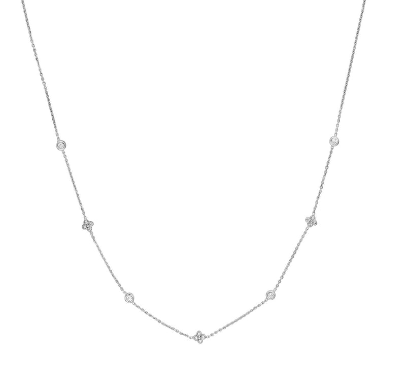 Diamond Bezel and Cluster Stations Necklace | Lisa Robin