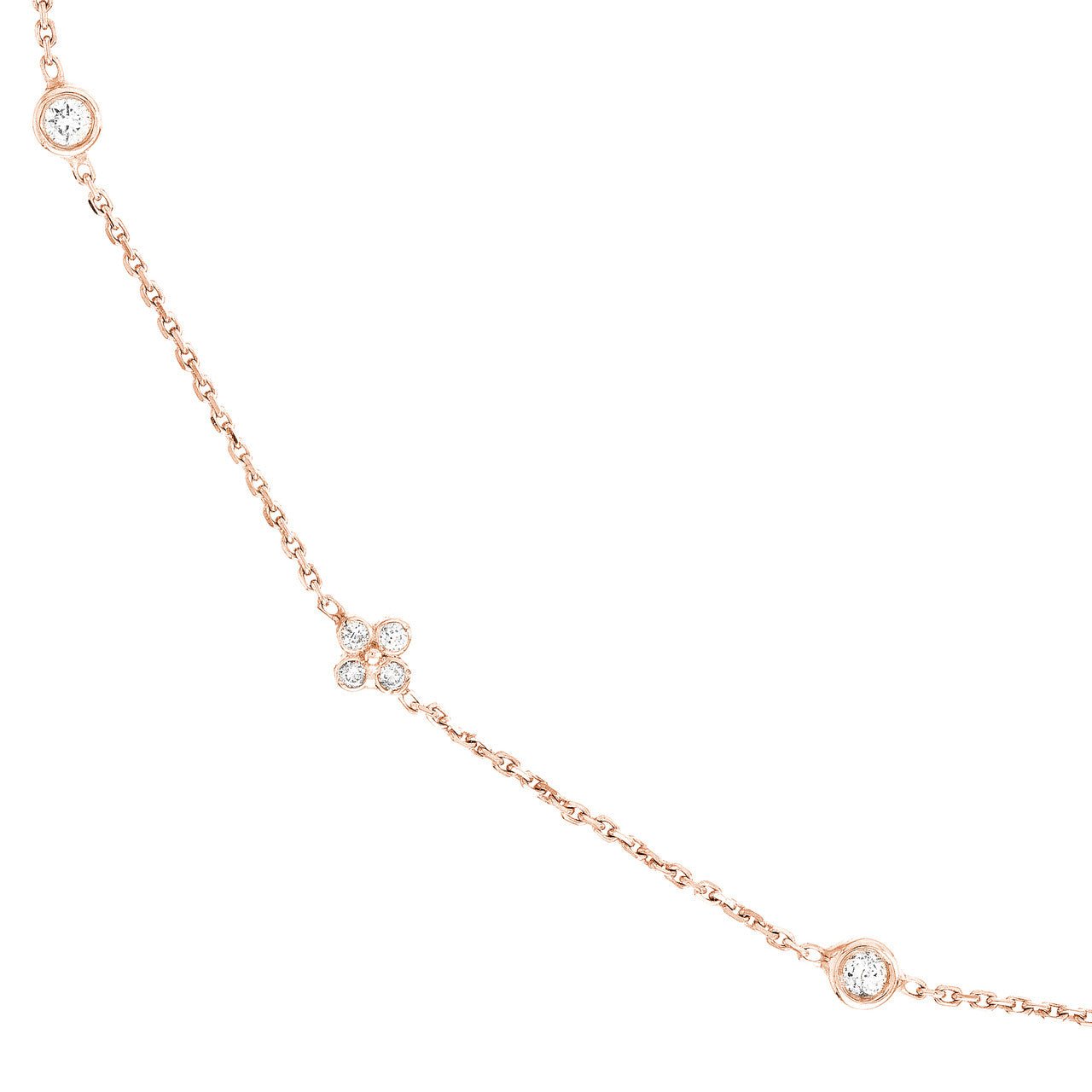 Diamond Bezel and Cluster Stations Necklace - Lisa Robin