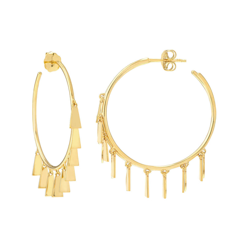 Gold Tapered Shaker Hoop Earrings