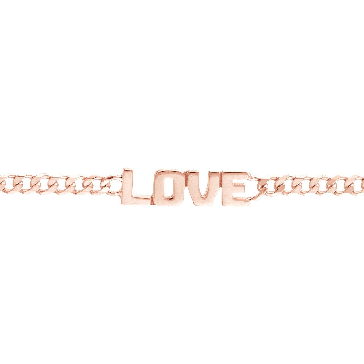 Gold Curb Chain Love Bracelet - Lisa Robin