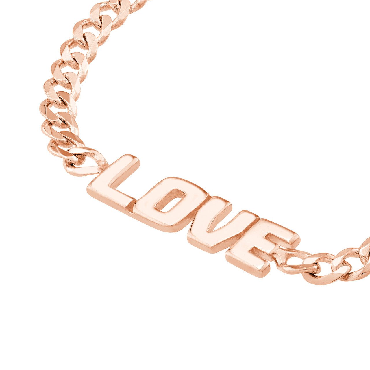 Gold Curb Chain Love Bracelet - Lisa Robin