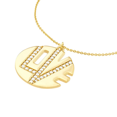 Gold Love Diamond Medallion Necklace