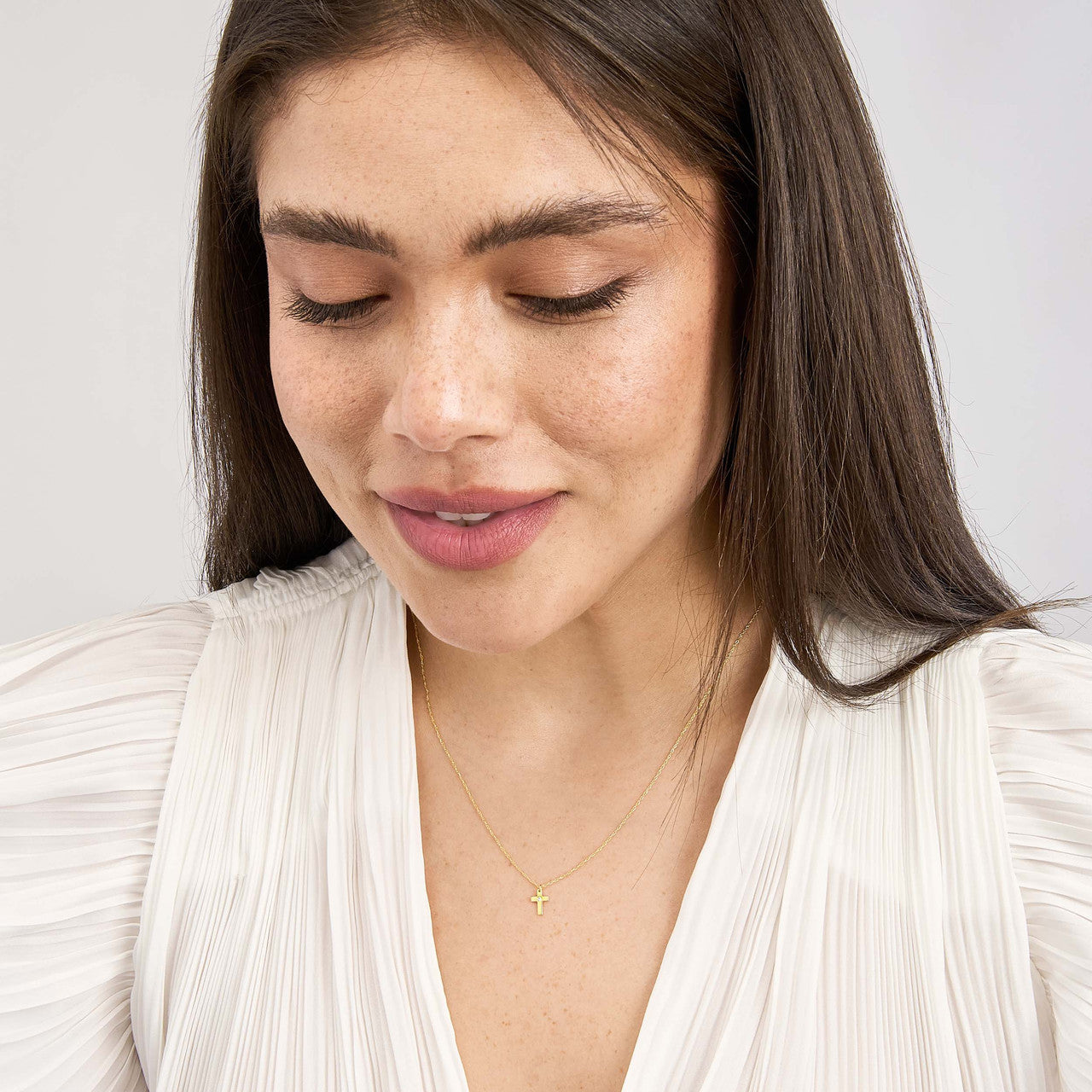 Petite Diamond Cross Necklace