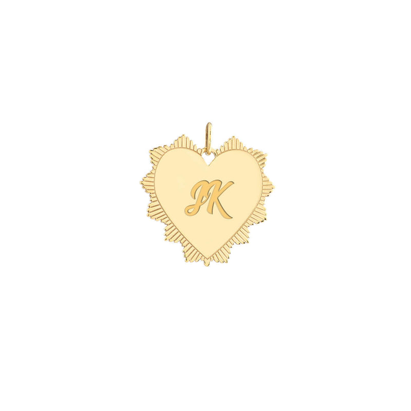 Spike Heart Engravable Pendant