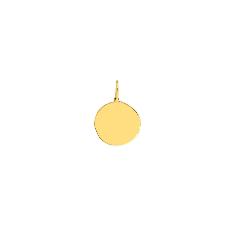 Organic 14K Gold Disc Engravable Charm