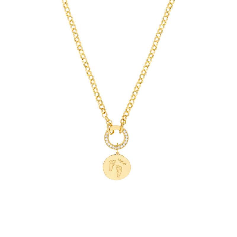 Organic 14K Gold Disc Engravable Charm