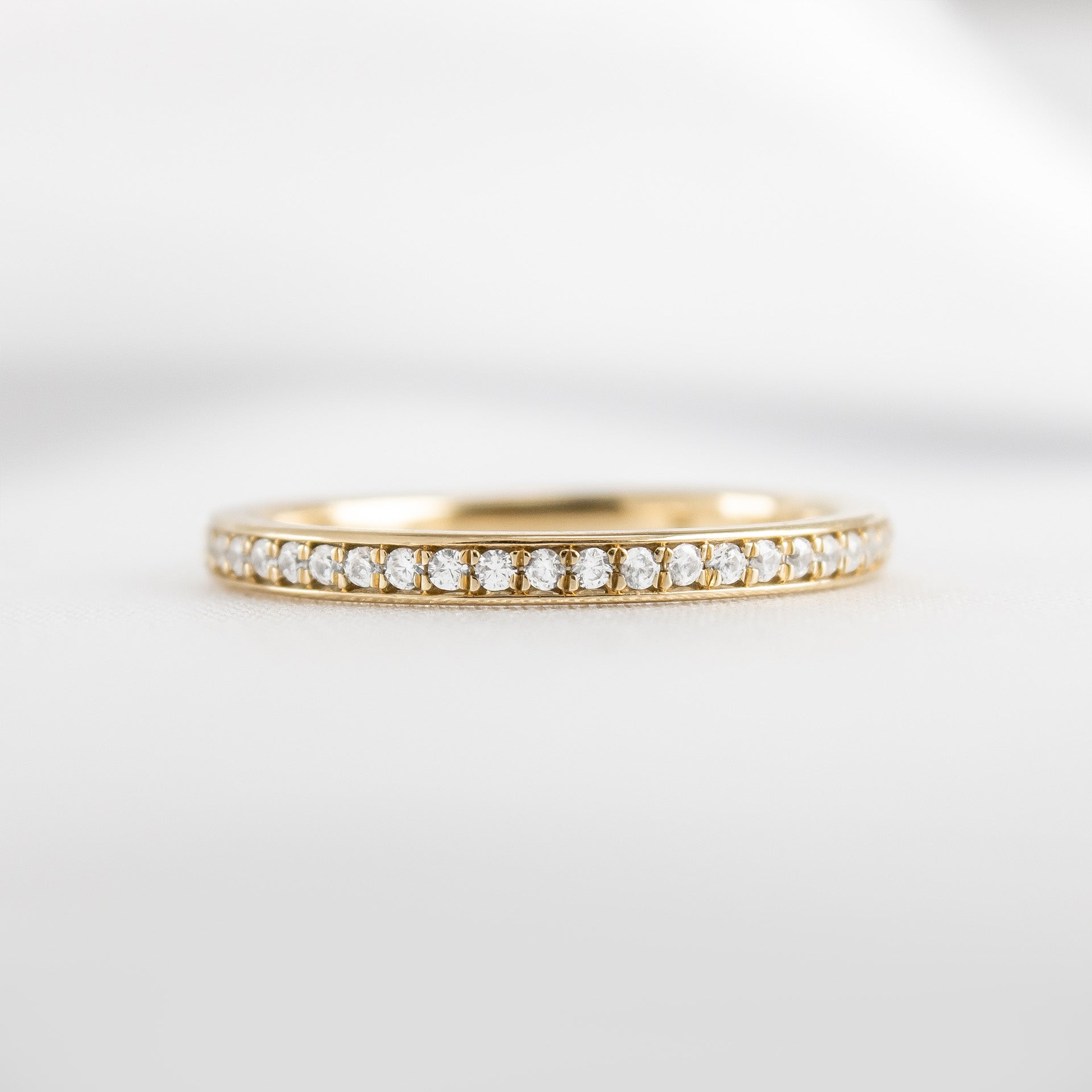 The Macey pave lab diamond 18K yellow gold wedding band by Lisa Robin#color_18k-yellow-gold