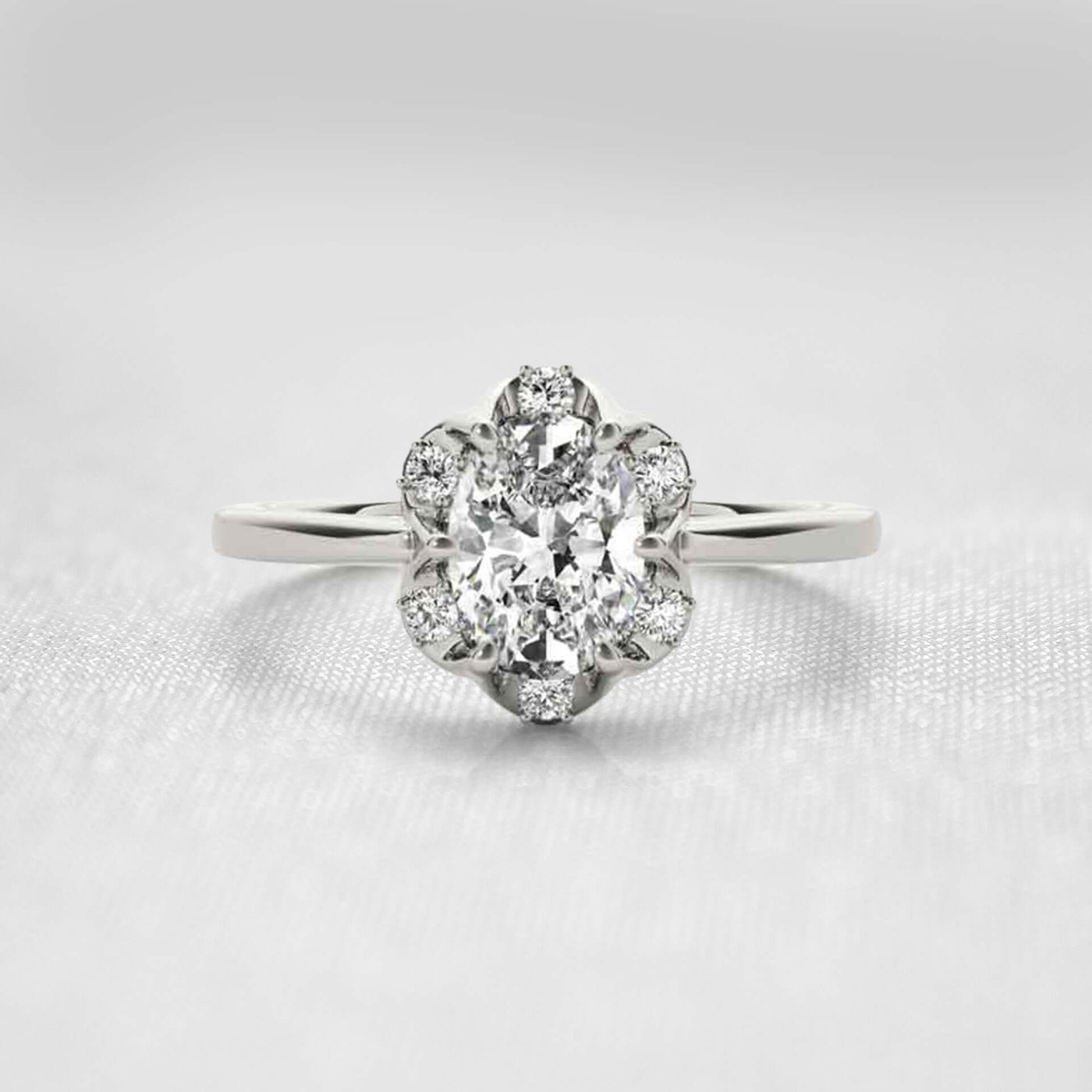 The Madison Halo Engagement Ring | Lisa Robin#color_platinum