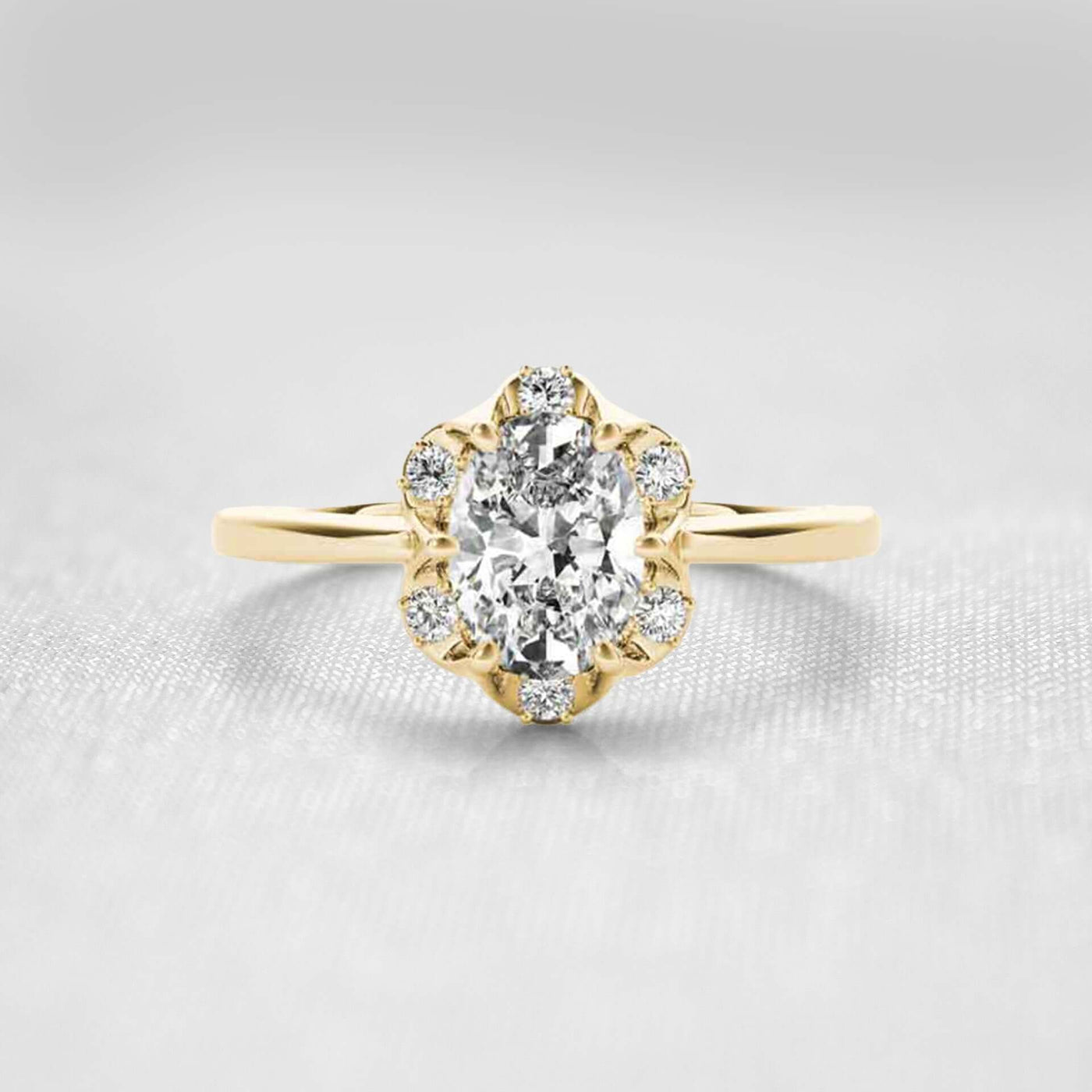 The Madison Halo Engagement Ring | Lisa Robin#color_14k-yellow-gold