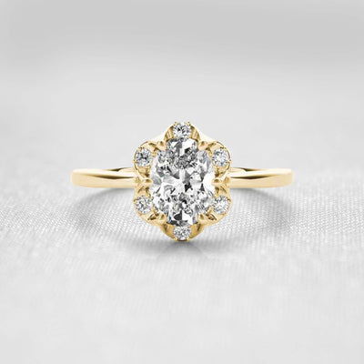 The Madison Halo Engagement Ring | Lisa Robin#color_14k-yellow-gold