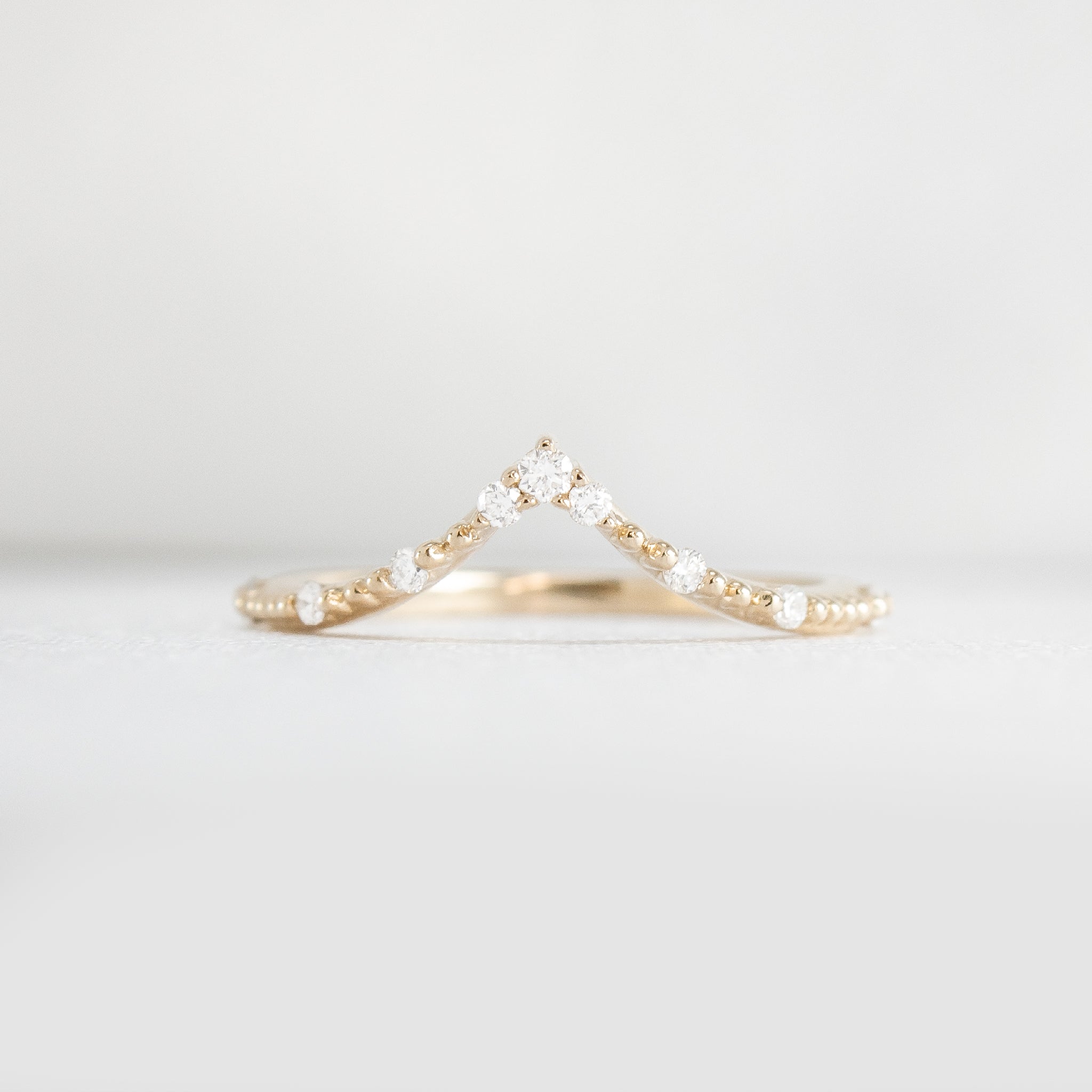 Maeve curved lab diamond 14K yellow gold wedding band by Lisa Robin#color_14k-yellow-gold