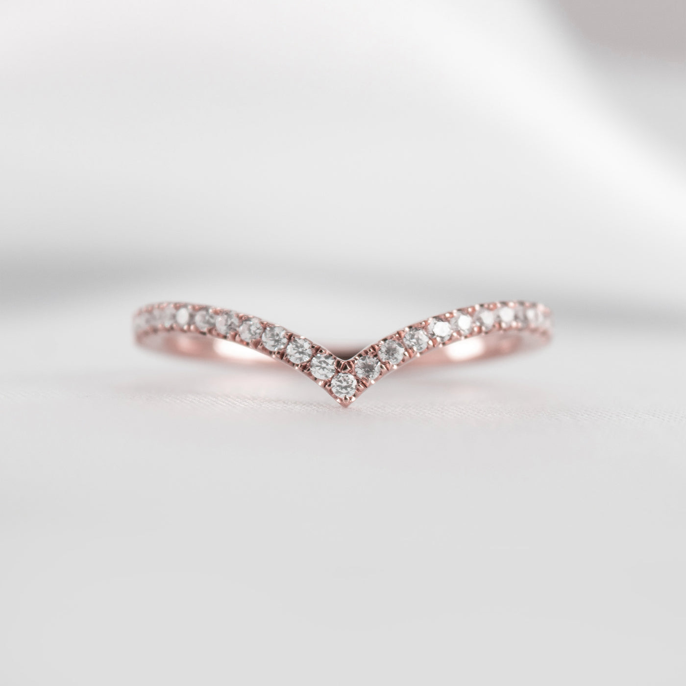 The Marla Chevron Diamond Band - Lisa Robin#color_14k-rose-gold