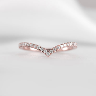 The Marla Chevron Diamond Band - Lisa Robin#color_14k-rose-gold