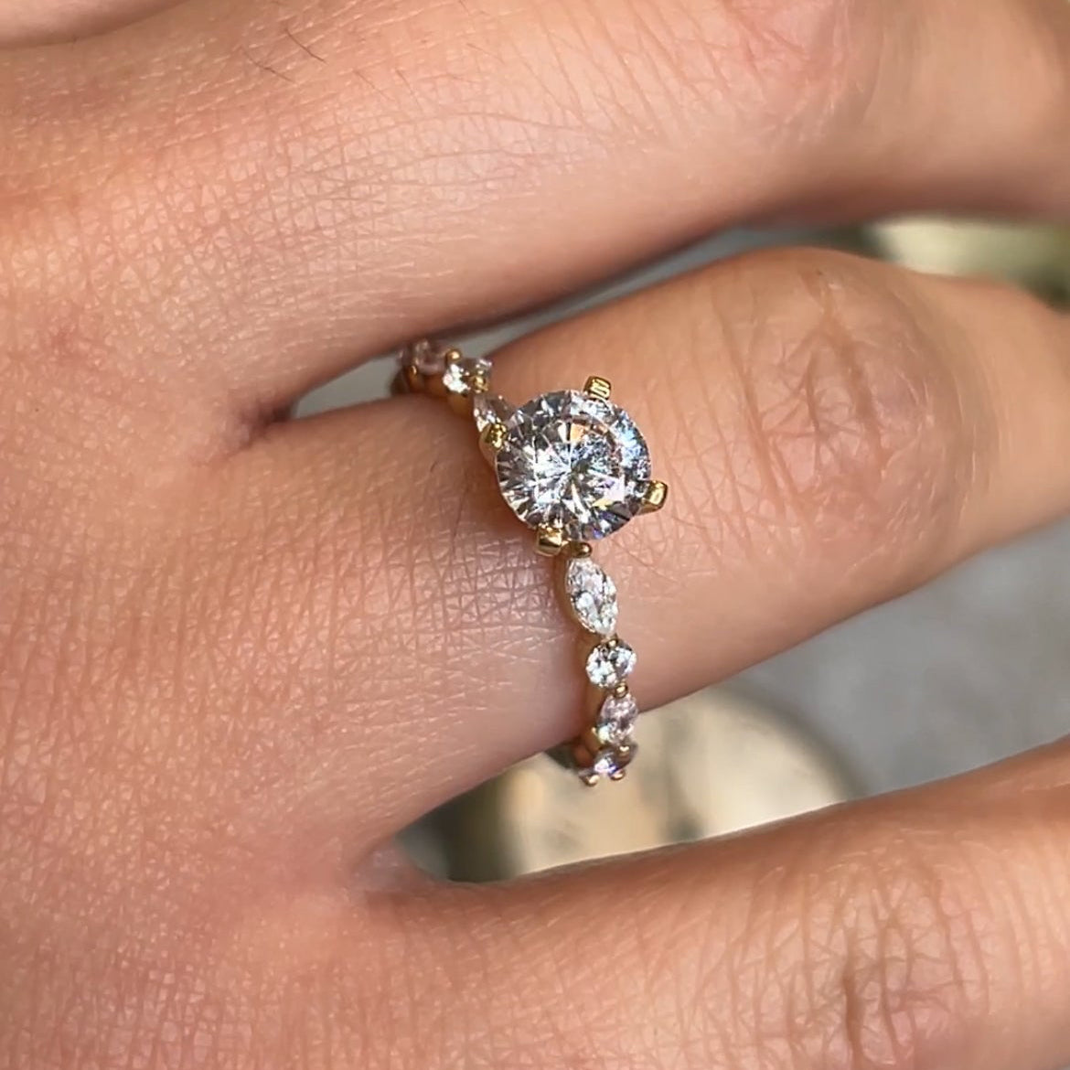 The Marley Side Stone Diamond Engagement Ring