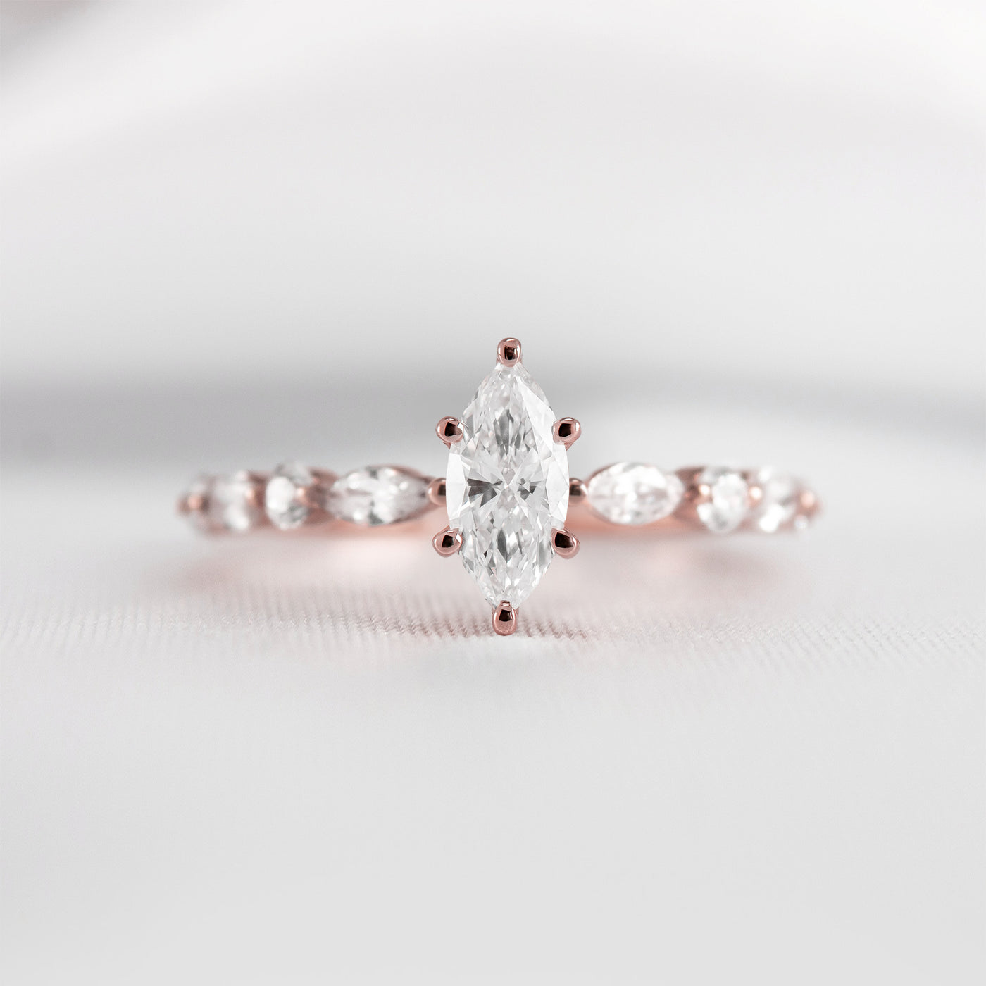 Shown in 1.0 Carat * The Marley Side Stone Diamond Engagement Ring | Lisa Robin#shape_pear