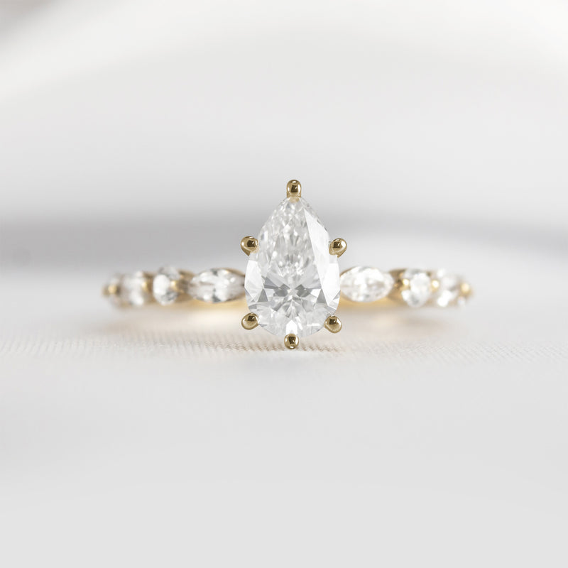 Shown in 1.0 Carat * The Marley Side Stone Diamond Engagement Ring | Lisa Robin