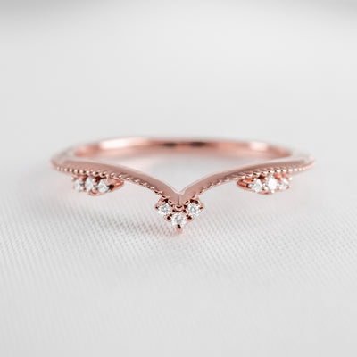 The Matilda Vintage Chevron Wedding Ring - Lisa Robin