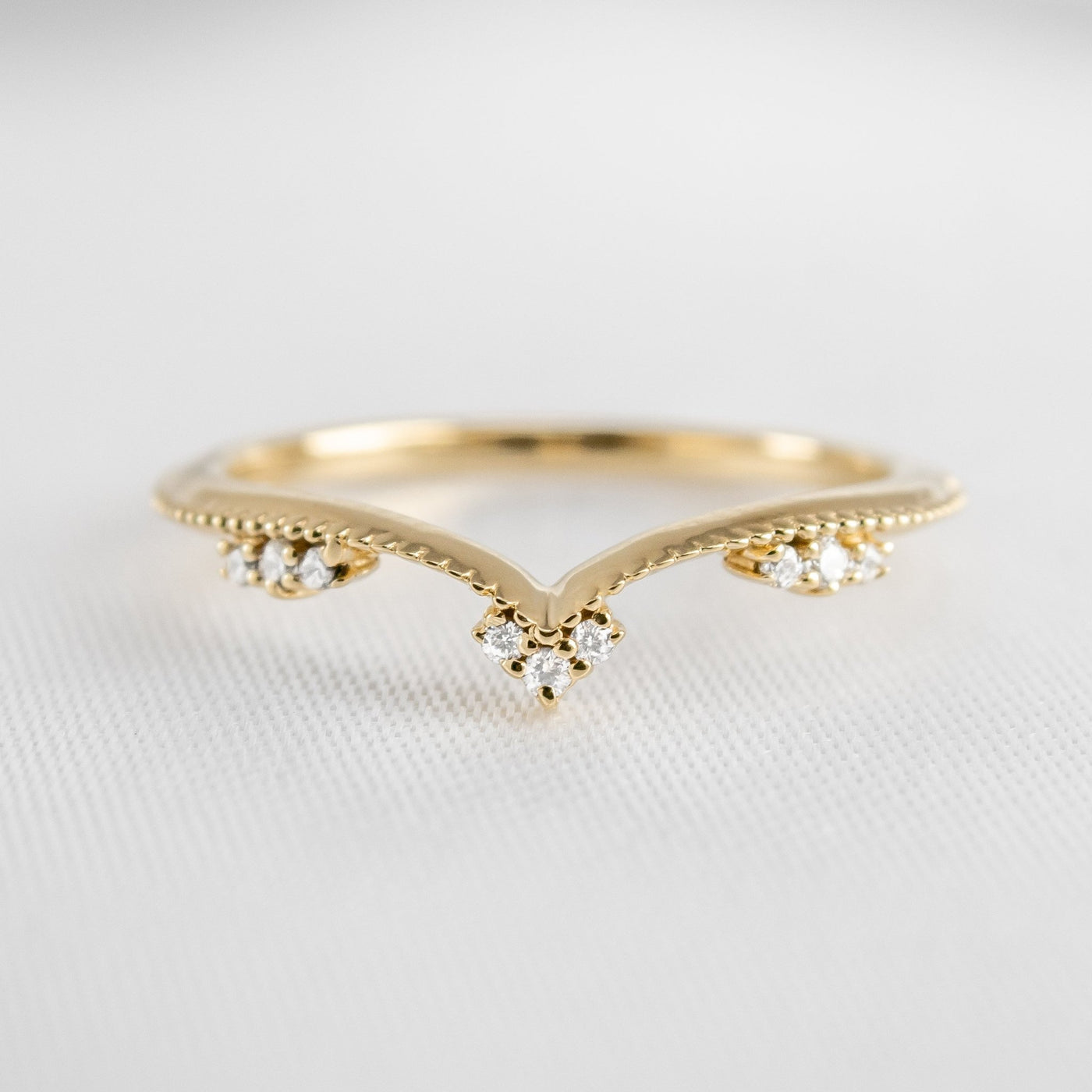 The Matilda Vintage Chevron Wedding Ring - Lisa Robin