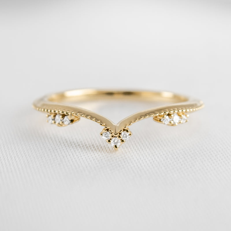 The Matilda Vintage Chevron Wedding Ring | Lisa Robin