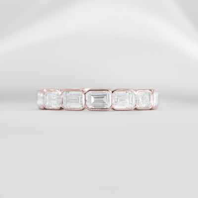 The Mayumi east west diamond eternity ring | Lisa Robin#color_14k-rose-gold