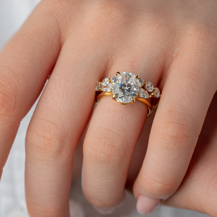 The Melayna Three Stone Diamond Engagement Ring