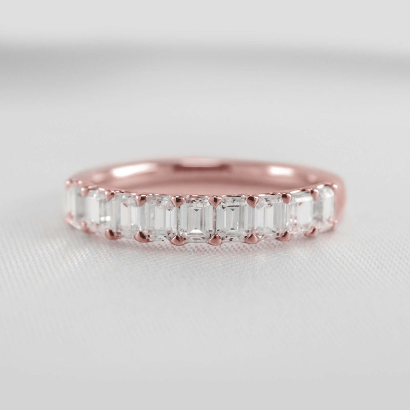 The Mercer Half Eternity Emerald Cut Diamond Wedding Ring