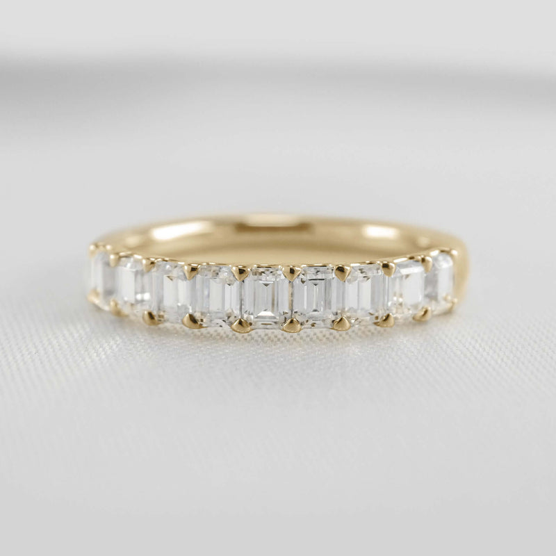The Mercer Half Eternity Emerald Cut Diamond Wedding Ring