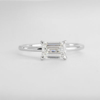 The Mia East West Moissanite Engagement Ring - Lisa Robin