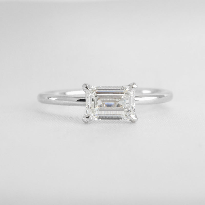 The Mia East West Moissanite Engagement Ring - Lisa Robin