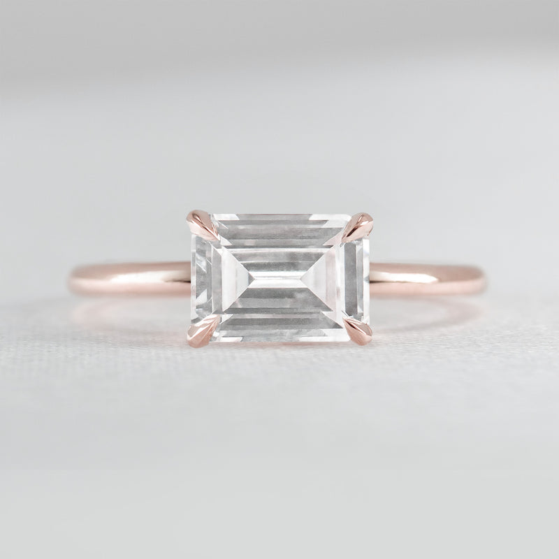 Shown in 1.6 Carat * The Mia East West Diamond Solitaire Engagement Ring | Lisa Robin