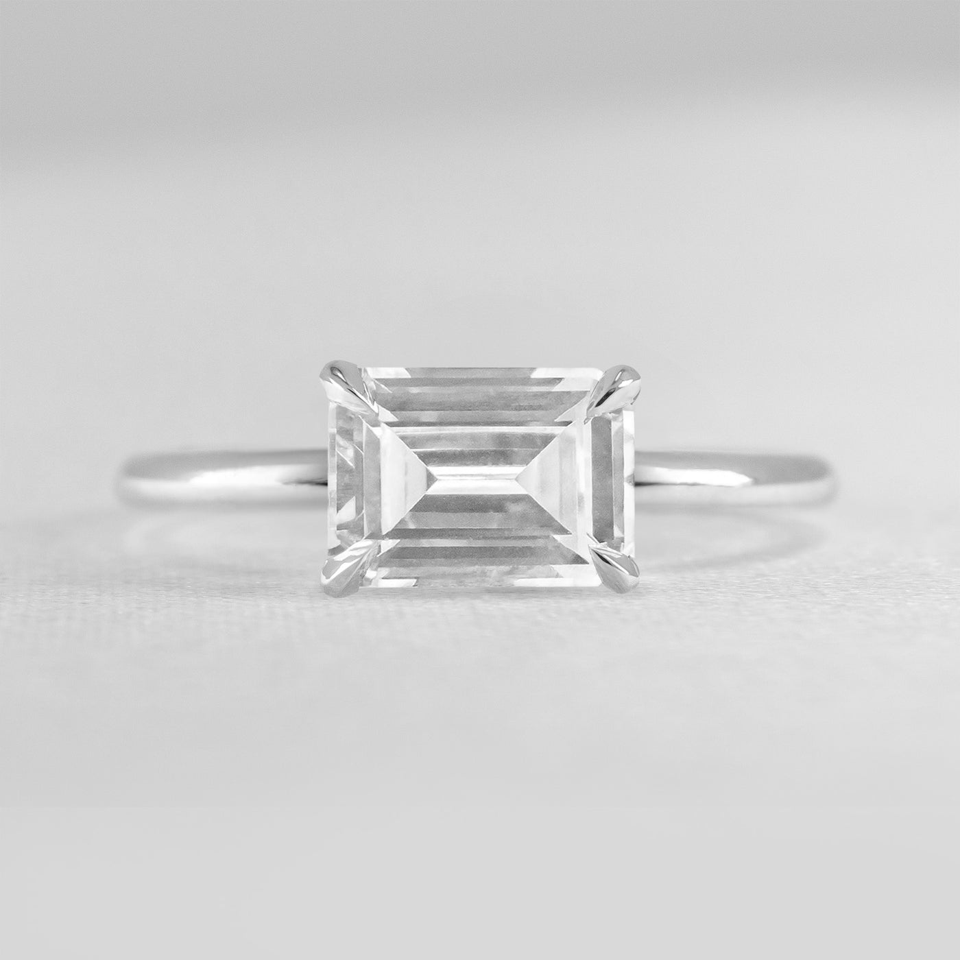 The Mia East West Moissanite Engagement Ring - Lisa Robin