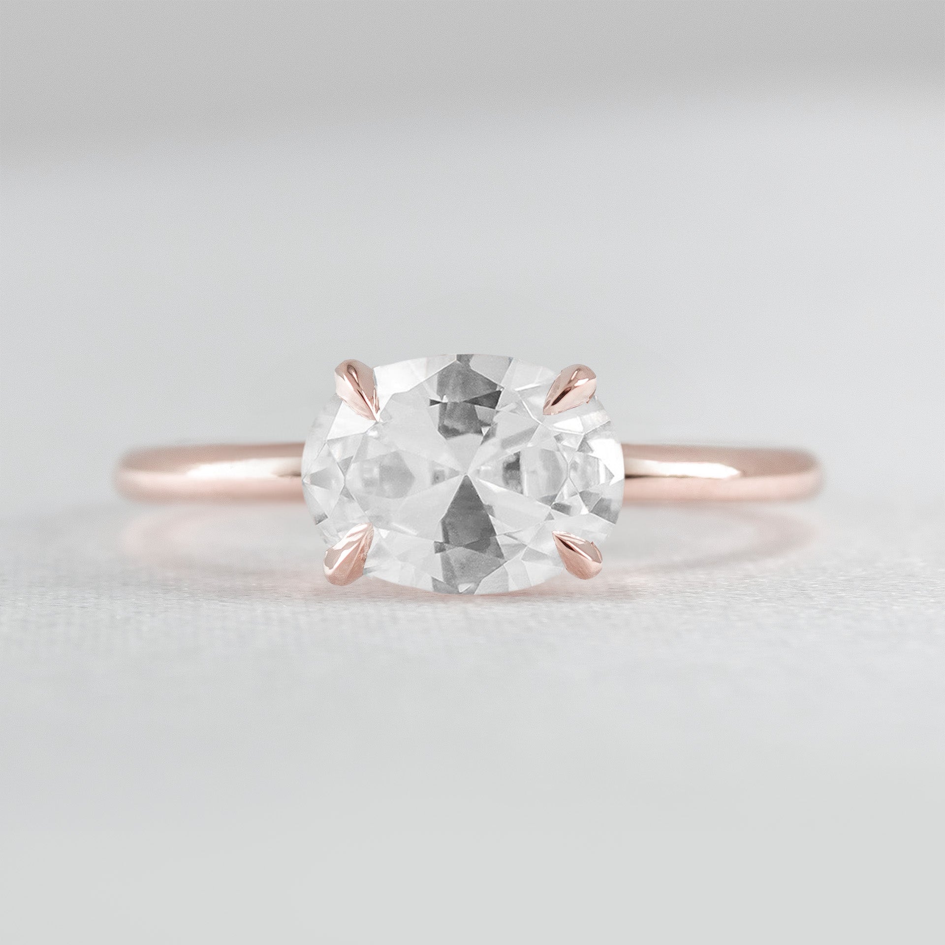 Shown in 1.6 Carat * The Mia East West Diamond Solitaire Engagement Ring | Lisa Robin#color_14k-rose-gold
