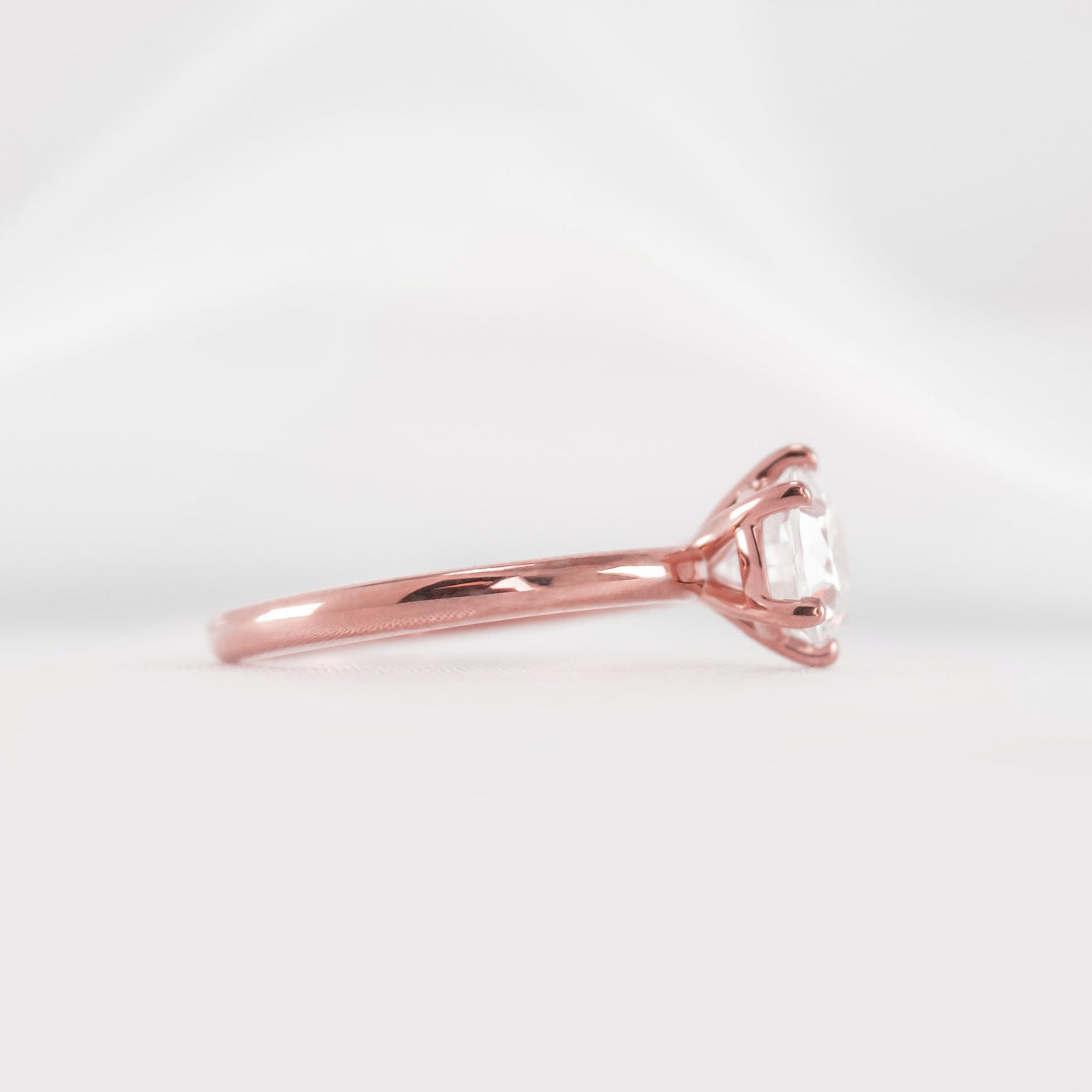 Shown in 1.0 Carat * The Mia East West Diamond Solitaire Engagement Ring | Lisa Robin#color_14k-rose-gold