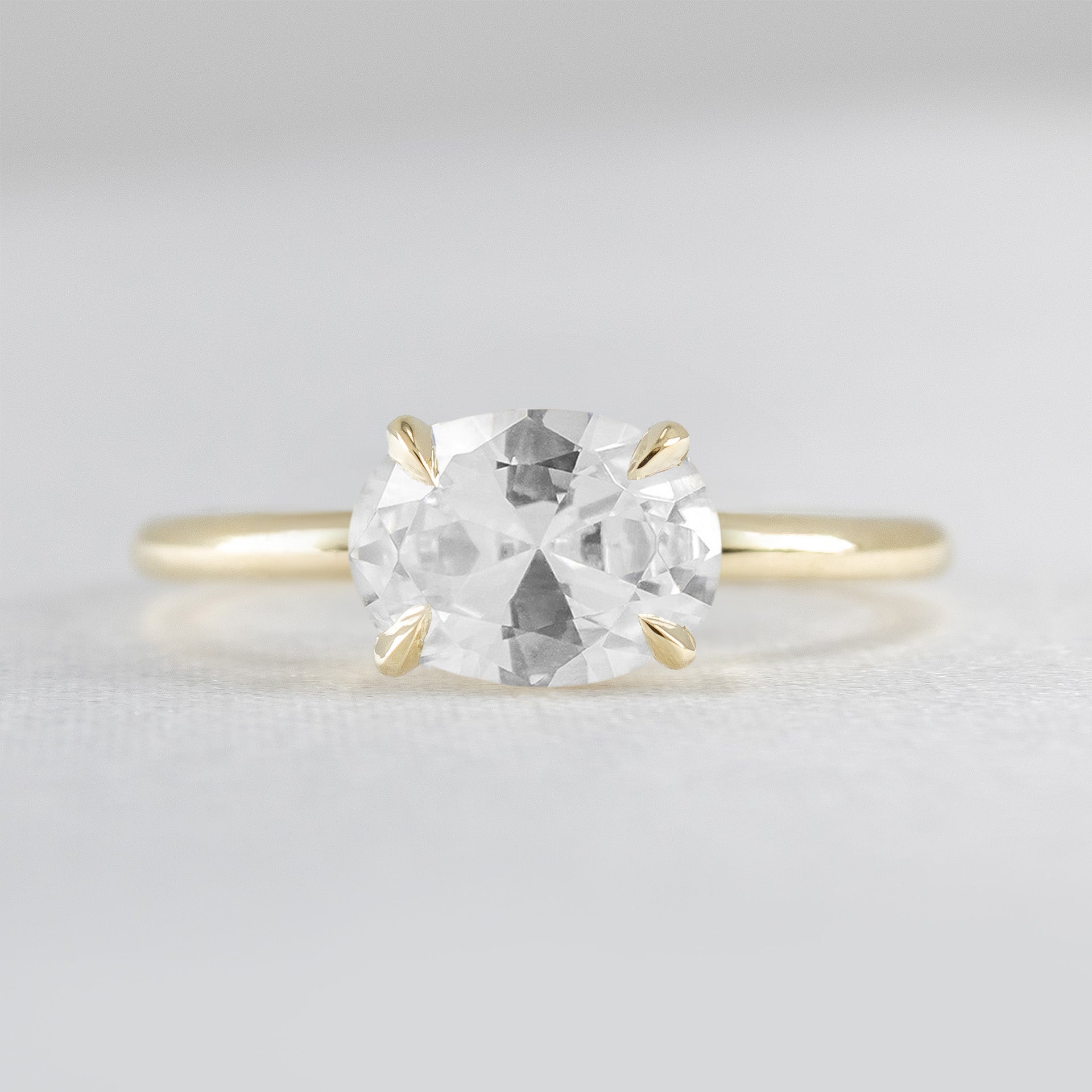 Shown in 1.6 Carat * The Mia East West Diamond Solitaire Engagement Ring | Lisa Robin#color_14k-yellow-gold