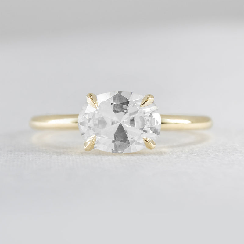 Shown in 1.6 Carat * The Mia East West Diamond Solitaire Engagement Ring | Lisa Robin