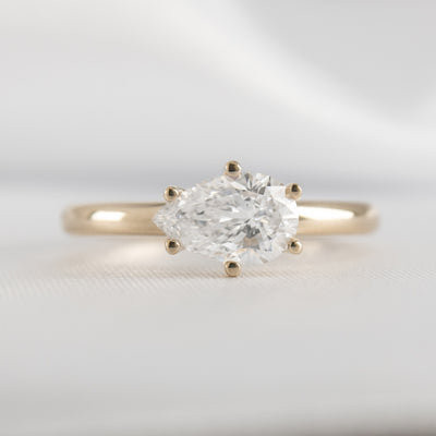 The Mia East West Moissanite Engagement Ring