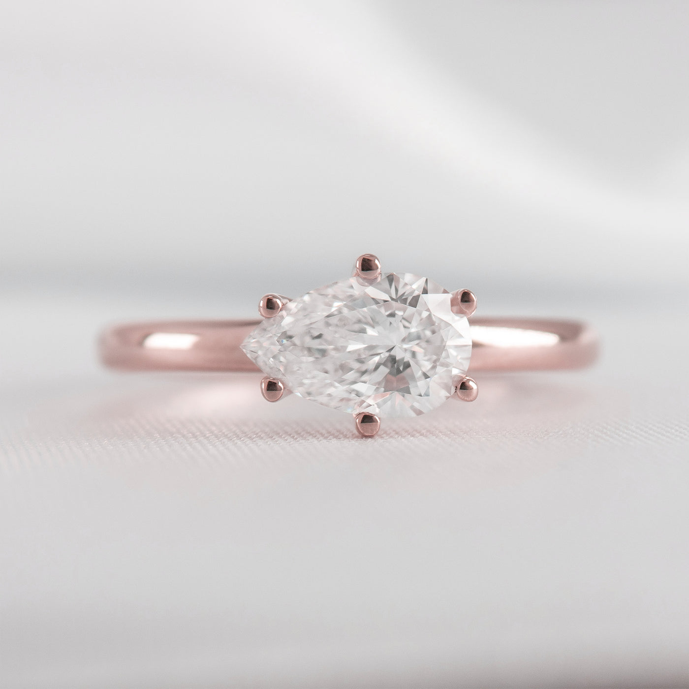 The Mia East West Moissanite Engagement Ring - Lisa Robin